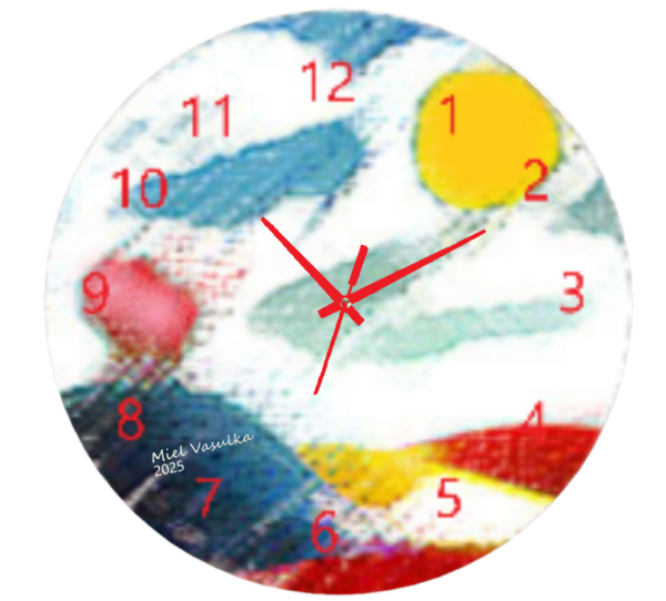 "Close-up of the 2 Hearts on a Hill Clock featuring two intertwined hearts on a hill, with elegant clock hands and a peaceful, minimalist design, symbolizing love and unity."