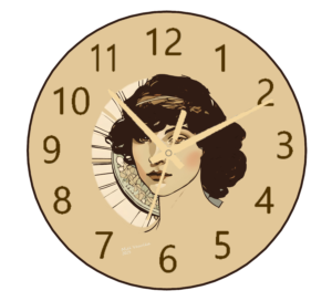"Bring the elegance of the Art Nouveau era into your home with the stunning Art Nouveau Woman Clock!"
