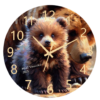 "Baby Bear with Mom Clock featuring an adorable depiction of a baby bear and its mother in a natural setting, with an easy-to-read clock face."