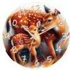 "Baby Deer with Mother Clock featuring a heartwarming depiction of a mother deer and her baby fawn in a peaceful forest setting, with an easy-to-read clock face."