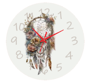 "Boho Suncatcher Clock with sunburst design and light-reflecting elements, perfect for adding a unique, artistic touch to any room."