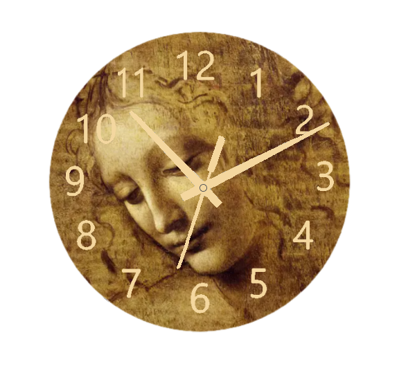 DaVinci’s Woman Clock featuring a Renaissance-inspired design with the elegance and mystery of Leonardo da Vinci’s art, made with durable materials and an easy-to-read face, perfect for classic and artistic decor.