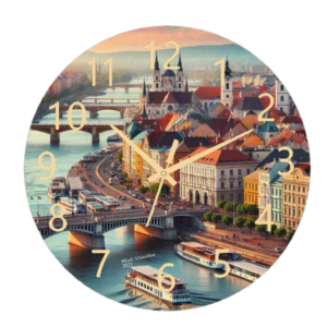 Danube Clock with a design inspired by the flowing beauty of the Danube River, crafted with durable materials and an easy-to-read face, perfect for elegant and nature-themed decor.