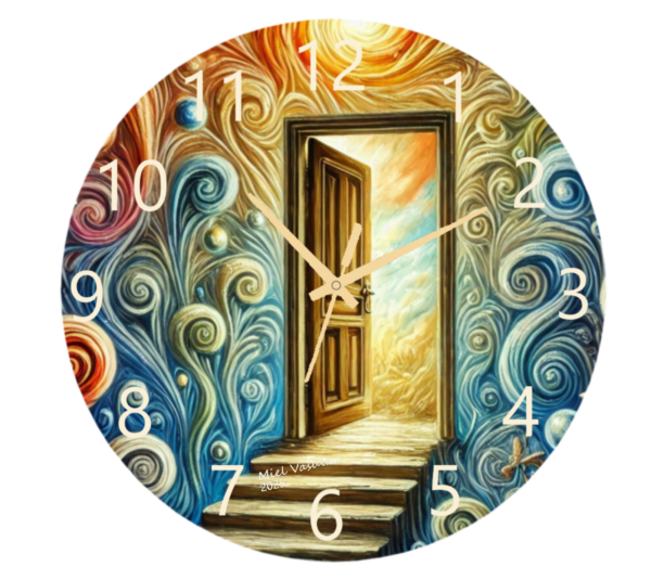 Doorway to a Dream Doorway to a Dream Clock featuring a mystical doorway opening to a dreamlike landscape, crafted from durable materials with an easy-to-read face, ideal for inspiring and magical decor.