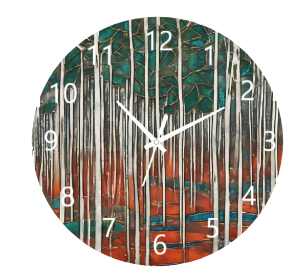 Transform your space with the enchanting beauty of the Enamel Forest Clock – a woodland wonderland for your home