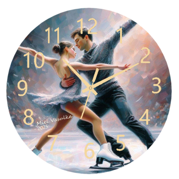 Figure Skating Figure Skating Clock with a female skater in action.