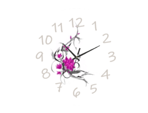 Flower Clock featuring a delicate floral design with vibrant colors and easy-to-read numbers, perfect for brightening up any room.