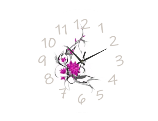 Flower Clock featuring a delicate floral design with vibrant colors and easy-to-read numbers, perfect for brightening up any room.