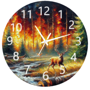 Forest Fire Clock featuring vivid flames and glowing embers, symbolizing nature’s power and renewal.