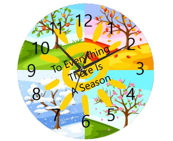 "Four Seasons Clock featuring intricate seasonal designs representing winter, spring, summer, and fall, with a high-quality, elegant finish."