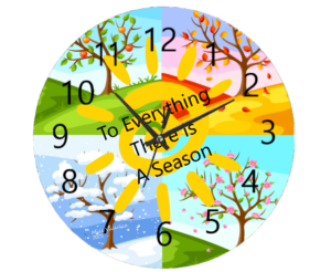 The Four Seasons Clock features a beautifully designed face divided into four sections, each representing a different season