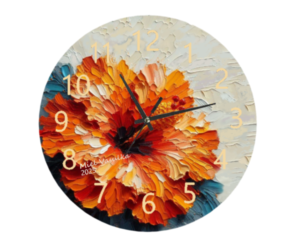 Hibiscus Clock featuring vibrant, colorful hibiscus flowers, with a clear and functional clock face, bringing a tropical vibe to your home decor.
