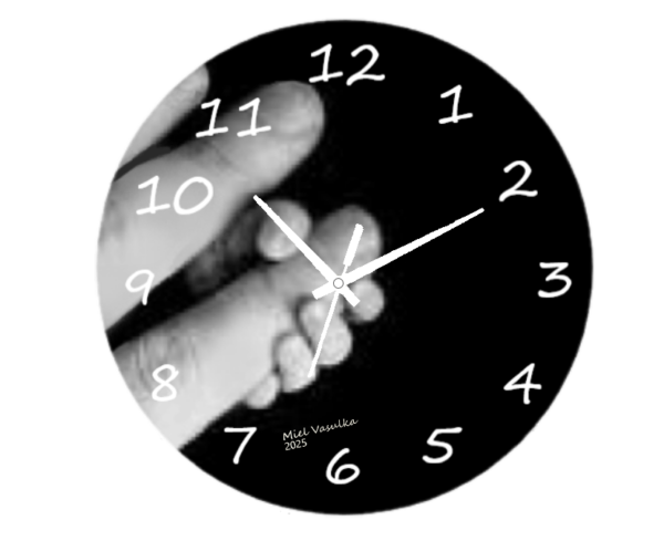 Artistic Hand of Man Clock with a unique hand-inspired design, featuring silent quartz movement and sleek craftsmanship, perfect for modern home or office decor."