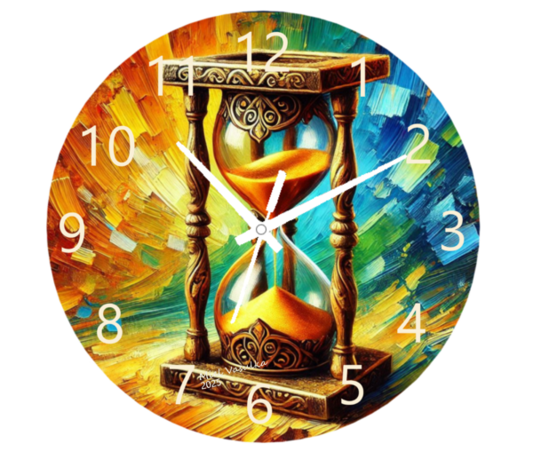 Hourglass Clock featuring a sleek, hourglass-inspired design with a clear clock face and durable construction, perfect for elegant and symbolic decor.