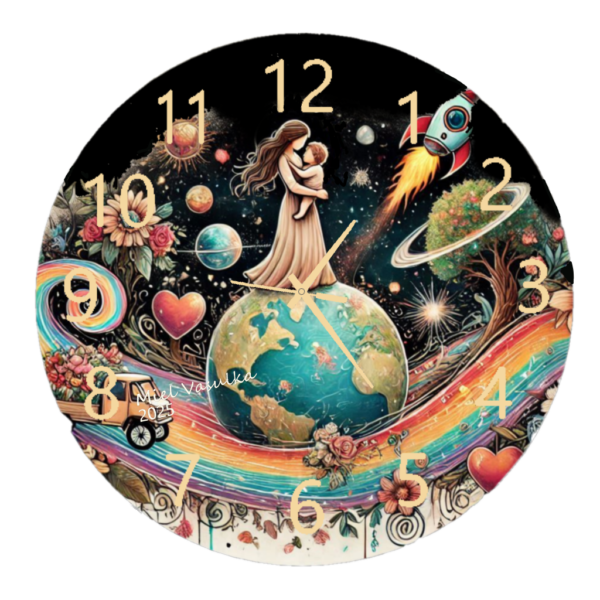 Woman with a Rose Clock featuring a serene woman holding a rose, symbolizing beauty, grace, and femininity, with a clear and functional clock face.