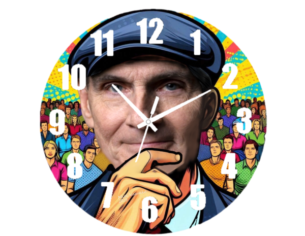 Close-up of the James Taylor Clock, showcasing its elegant design, classic numerals, and sleek finish, perfect for enhancing any room.