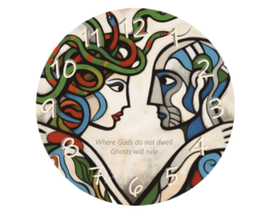 "Madussa Clock featuring a sleek, minimalist design with bold hour markers, perfect for adding modern elegance to any room."