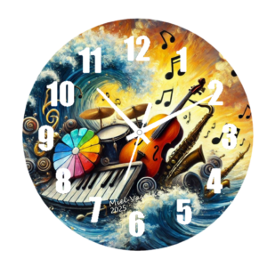 Elegant meditation clock with a minimalist design, featuring a silent quartz movement and gentle chime, placed in a serene, modern meditation space