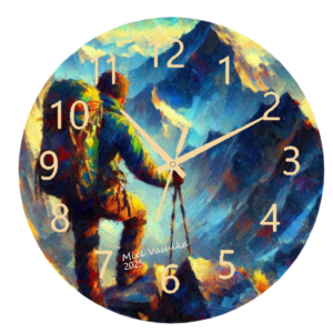 Mountain Climbing Clock with a bold design inspired by the thrill of climbing, featuring durable materials and clear, easy-to-read numbers.