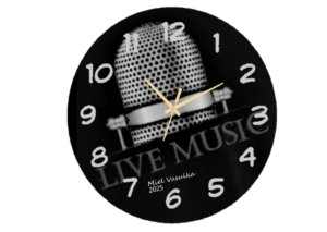 Open Mike Wall Clock featuring a sleek, modern design with bold numerals, perfect for adding a stylish and functional touch to any room