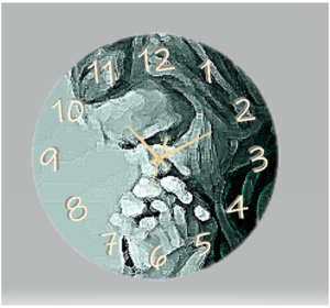 Praying Clock featuring a peaceful design inspired by prayer, made with durable materials and an easy-to-read display, perfect for spiritual and reflective spaces.