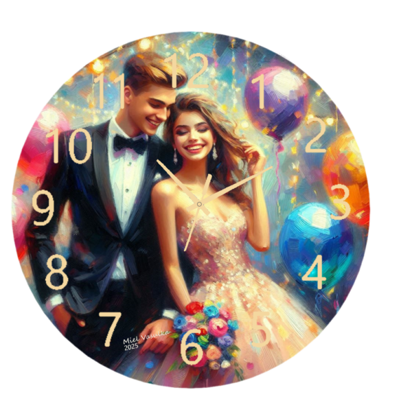 Prom Clock featuring an elegant design inspired by prom night, crafted with durable materials and an easy-to-read face, perfect for special occasions and stylish decor.