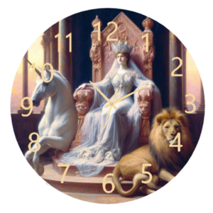 Queen of Scots Clock featuring an elegant and regal design inspired by Mary, Queen of Scots, with durable materials and an easy-to-read face, perfect for classic decor.