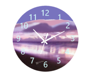 Relaxing Nature 001c Clock featuring a serene nature-inspired design with earthy tones, weather-resistant material, and easy-to-read numbers, perfect for both indoor and outdoor spaces.