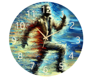 Running Clock featuring a dynamic design of runners in motion, crafted with durable materials and easy-to-read numbers, perfect for athletic and modern decor.