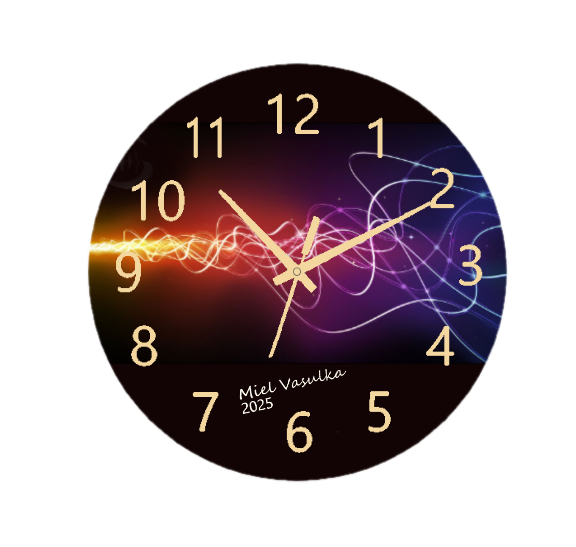 Close-up of the Selfagio Clock, featuring a sleek minimalist design with a clean, easy-to-read face and silent quartz movement. Available in a variety of finishes to complement modern home décor