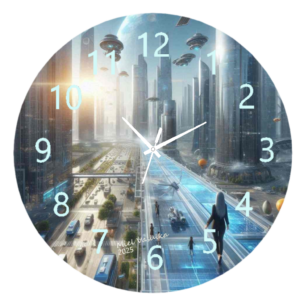 Solar Maximum Clock featuring a vivid design of solar flares and fiery colors, with durable materials and easy-to-read numbers, perfect for cosmic and modern decor.