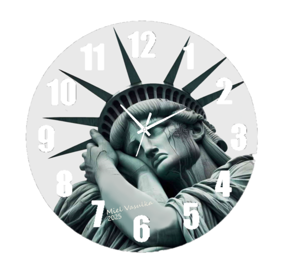 Statue of Liberty Clock featuring the iconic statue design, durable materials, and easy-to-read numbers, perfect for patriotic decor and history lovers.