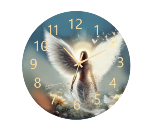 Transcend Clock featuring an abstract, modern design symbolizing growth and elevation, ideal for motivational and inspirational spaces, with a clear, functional clock face.