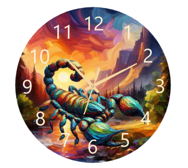 "Mark every moment of growth with the Scorpio Transformation Clock – a bold symbol of change and renewal!"