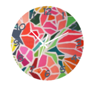 Tulips Clock featuring a vibrant tulip design, weather-resistant material, and large, easy-to-read numbers, perfect for both indoor and outdoor spaces.