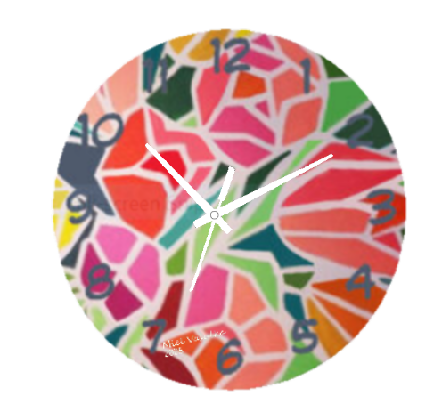 Tulips Clock featuring a vibrant tulip design, weather-resistant material, and large, easy-to-read numbers, perfect for both indoor and outdoor spaces.