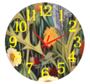 Weeds Clock with a nature-inspired design of wild weeds, weather-resistant material, and large, easy-to-read numbers, perfect for both indoor and outdoor spaces.